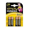 AA DURACELL SIMPLY 1,5V Ceruza elem LR6/MN1500 4db/csomag AA DURACELL SIMPLY 1,5V Ceruza elem LR6/MN1500 4db/csomag