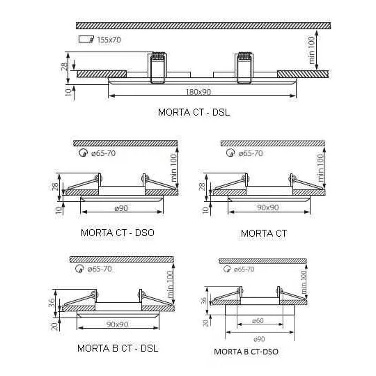 Kanlux MORTA B CT-DSO50-SR üveg spot lámpa 22117