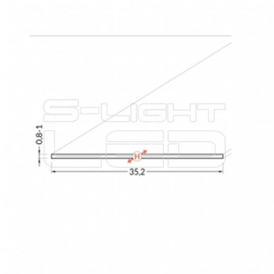 LED profil fedél  "H"  FLAT8 víztiszta