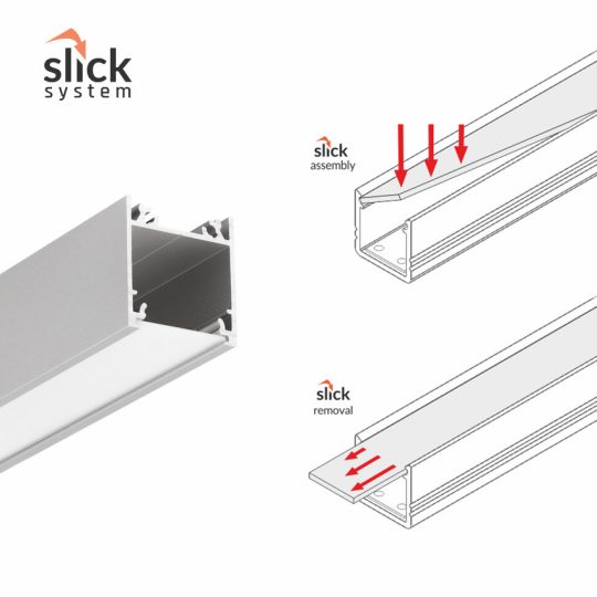 LED profil fedél  "H"  FLAT8 víztiszta