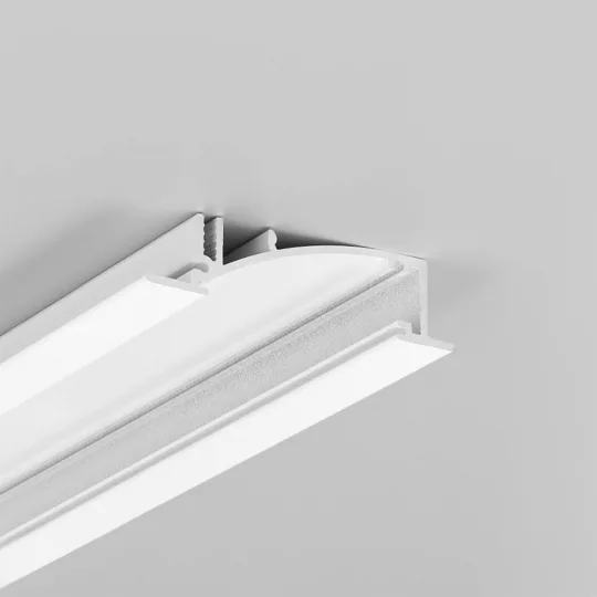 Topmet FLAT8 gipszkarton LED profil fehér színű változatban 3 méteres szálban