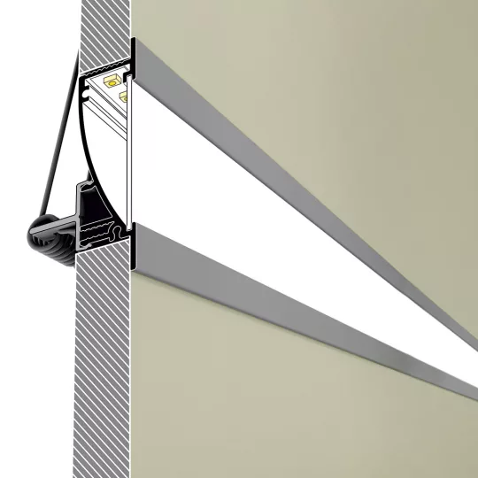 Topmet FLAT8 gipszkarton LED profil natur aluminium változatban 4 méteres szálban