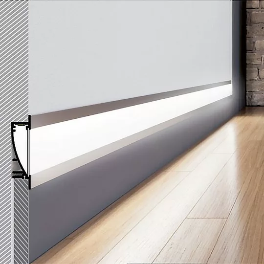 Topmet FLAT8 gipszkarton LED profil natur aluminium változatban 4 méteres szálban