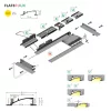 Topmet FLAT8 LED profil gipszkartonba eloxált változatban 4 méteres szálban