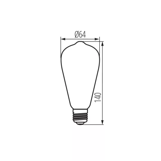 LED E27 4W Kanlux ST64 A filament SW 1800K 200 lumen 26047