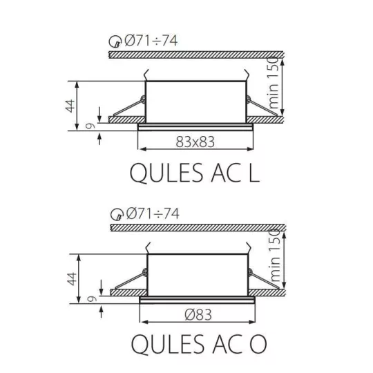 Kanlux QULES AC L-C/M 26301 IP44 spot