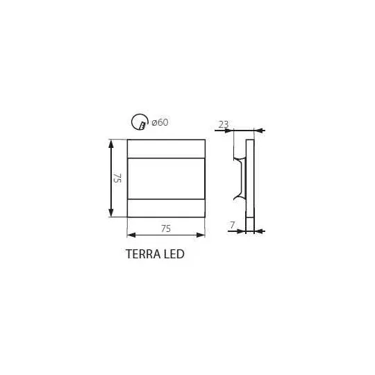 Kanlux lépcsővilágító LED lámpatest TERRA LED fekete, meleg fehér 26849