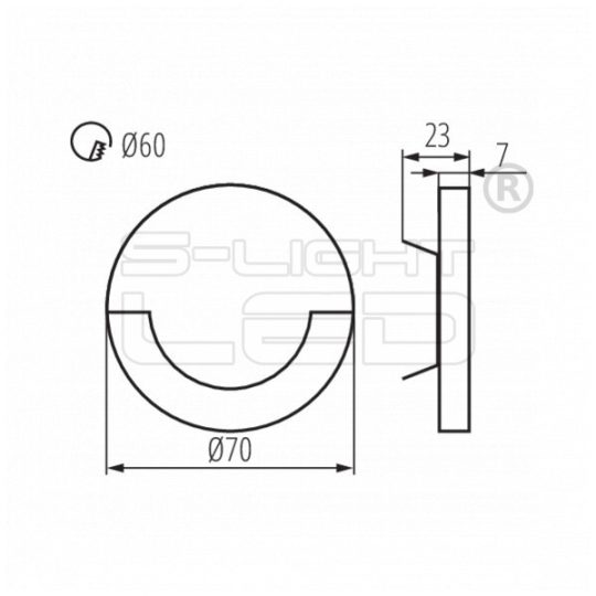 Kanlux lépcsővilágító LED lámpatest SOLA LED meleg fehér 27559