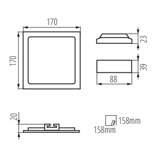 Kanlux Katro LED 12W-NW-W 12W LED panel 28940