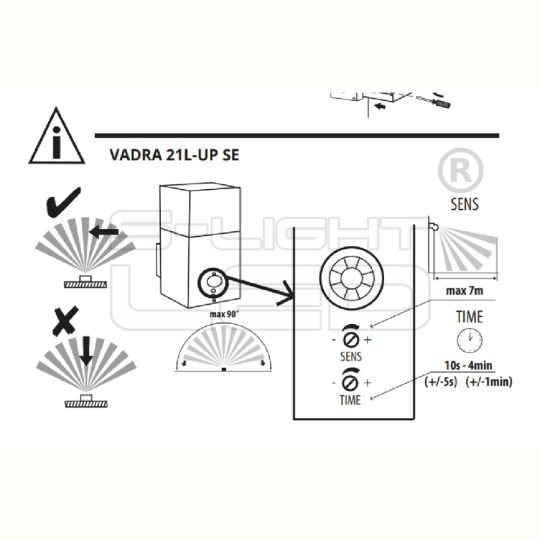Kanlux VADRA 21L-UP SE E27 mozgásérzékelős kültéri lámpa 29011