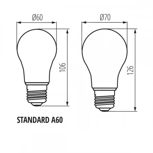 LED E27 18W Kanlux XLED A70 filament WW 2700K 2450 lumen 29648