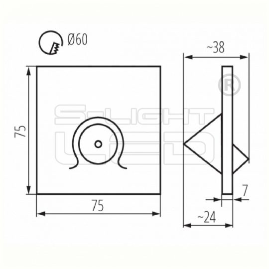 Kanlux lépcsővilágító LED lámpatest MEFIS LED GR-NW, természetes fehér 32499