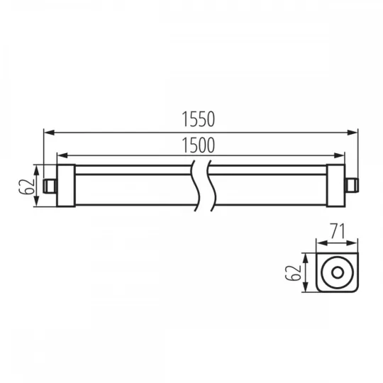 Kanlux TP Strong LED 75W-NW por-páramentes ipari lámpa 10000lm 150cm 33171
