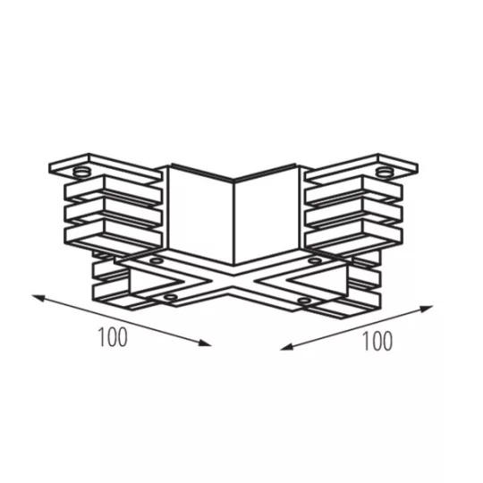 Kanlux TEAR N CON-X B csatlakozó / X alakú sínösszekötő fekete