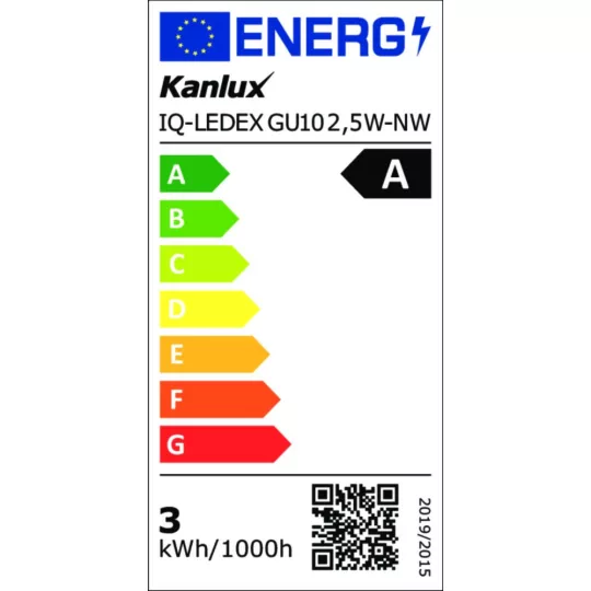 LED GU10 2,5W Kanlux iQ-LEDEX NW 4000K 450 lumen 120° 33769