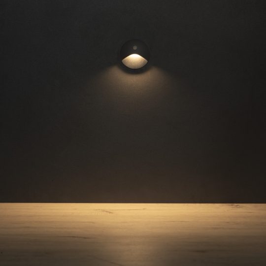 Kanlux lépcsővilágító LED lámpatest EXIN LED PIR O GR-WW IP65 39125