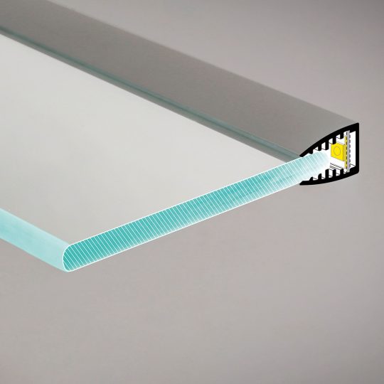 Topmet MIKRO10 6mm-es üveg élvilágító LED profil eloxált felülettel 4 méteres szálban