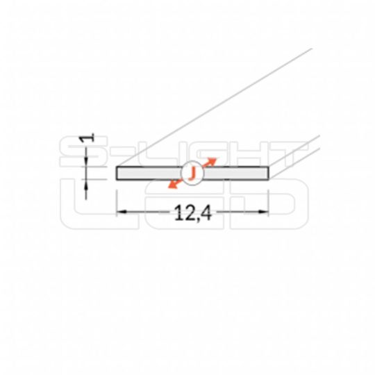 LED profil fedél  "J" víztiszta