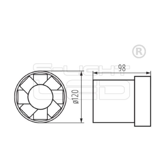 Kanlux WK 12 csőventilátor 20W, 150 m3/h, 42 dB