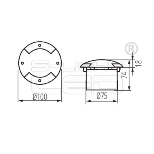 Kanlux 7281 ROGER DL-2LED6 kültéri taposó lámpa
