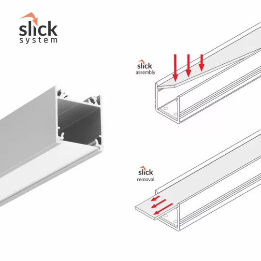 LED profil fedél  "B"opál
