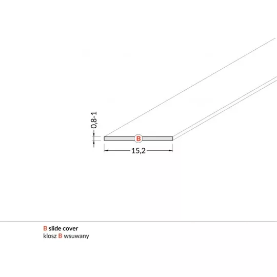 LED profil fedél  "B"opál