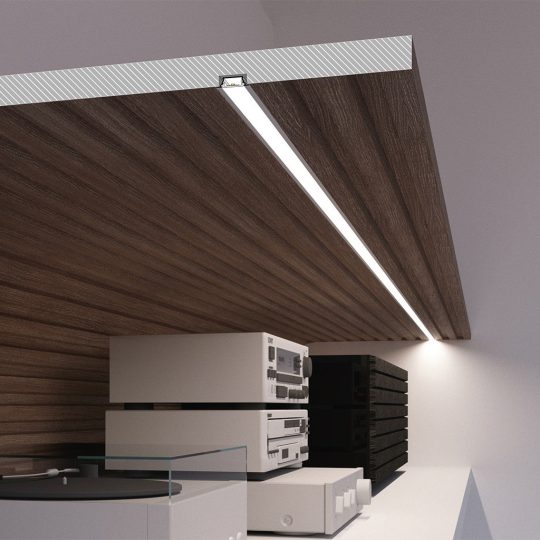 Topmet GROOVE10 bútorlapba süllyeszthető LED profil natur aluminium felülettel