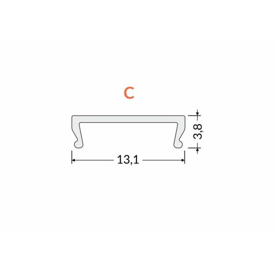 LED profil fedél  "C" klikk ROLL opál 20m tekercs