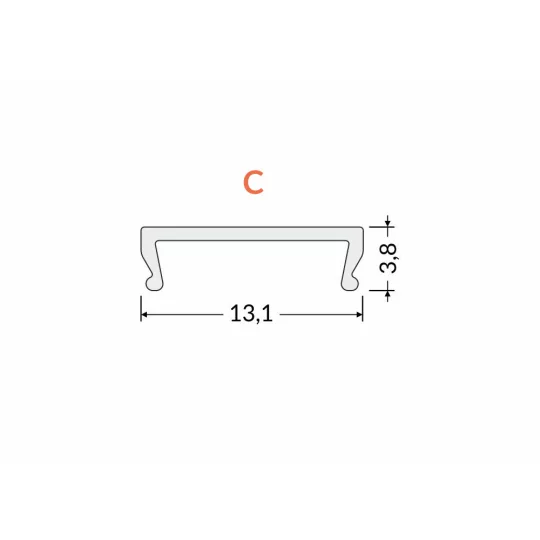 LED profil fedél  "C" klikk ROLL opál 20m tekercs