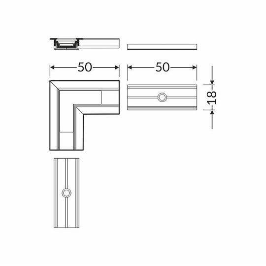Topmet LED profil GROOVE10 sarokidom 90° fehér színben