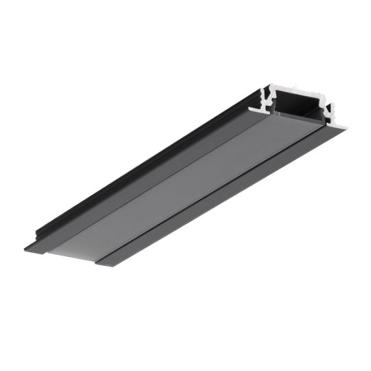 Topmet GROOVE10 bútorlapba süllyeszthető LED profil fekete színben 4 méteres szálban