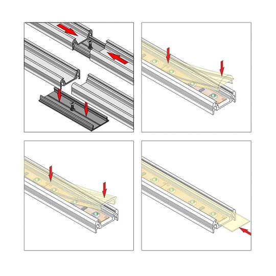 Topmet SURFACE10 profil eloxalt aluminium változatban 3 méteres szálban