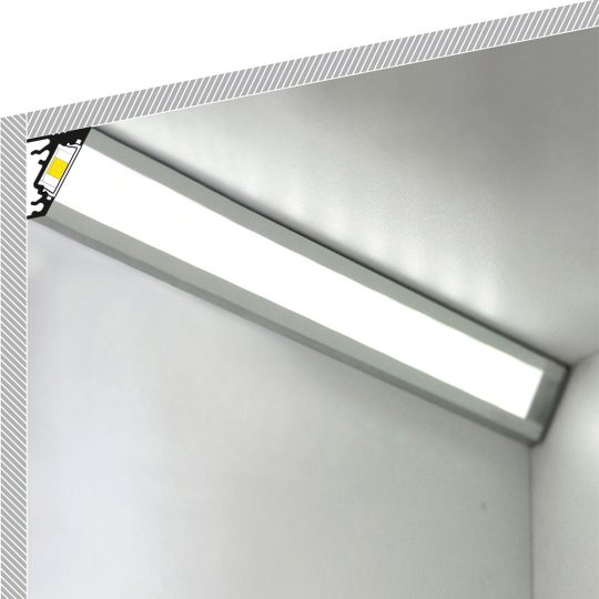 Topmet CORNER10 sarokba építhető LED profil natur alumínium felülettel