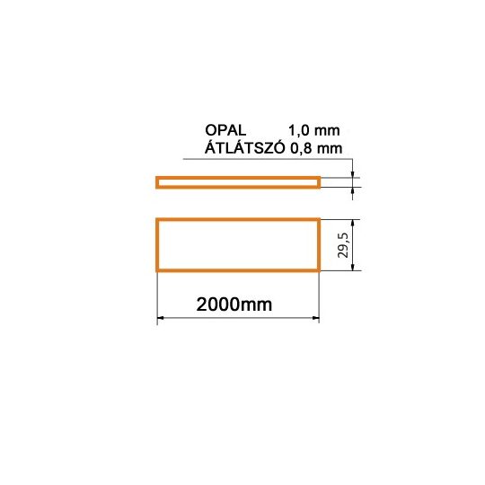 LED profil fedél  "G" opál