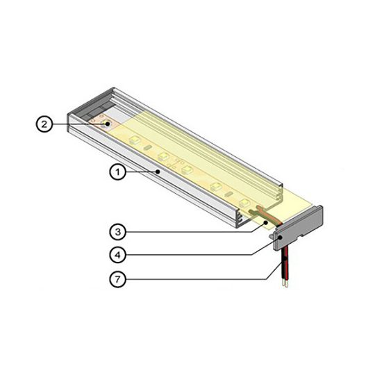 Topmet LED profil WIDE24 végzáró fehér színben