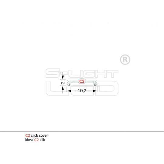 LED profil fedél  "C" KLIKK ROLL OPÁL 20m tekercs