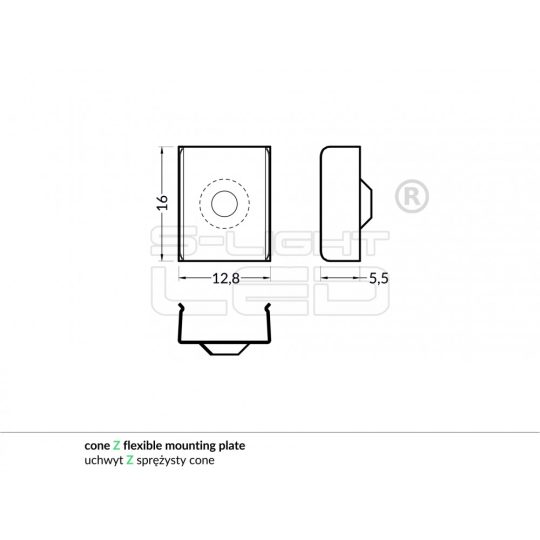 LED profil "Z" rögzítő SLIM/SMART kúpos