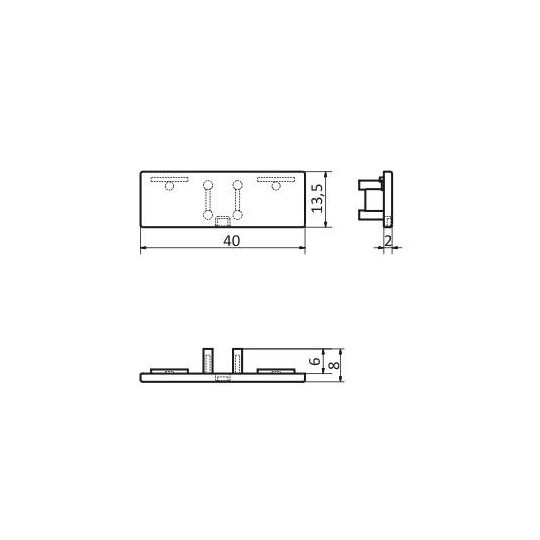 LED profil BACK végzáró fekete