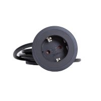   Bachmann PIX dugalj 1x230V fekete, 2m kábel, fehér és inox optika díszkeretekkel