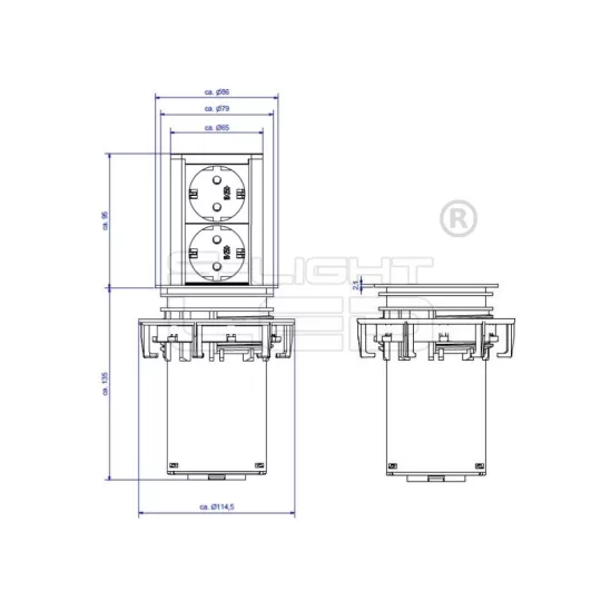 BACHMANN Elevator 928.002  2x230V SCHUKO konyhapultba süllyedő dugalj
