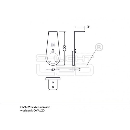LED profil OVAL rögzítő SZETT L ezüst