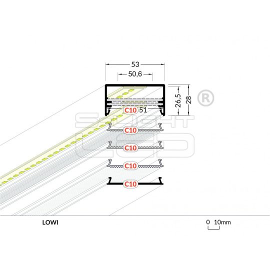LED profil LOWI falon kívüli natur