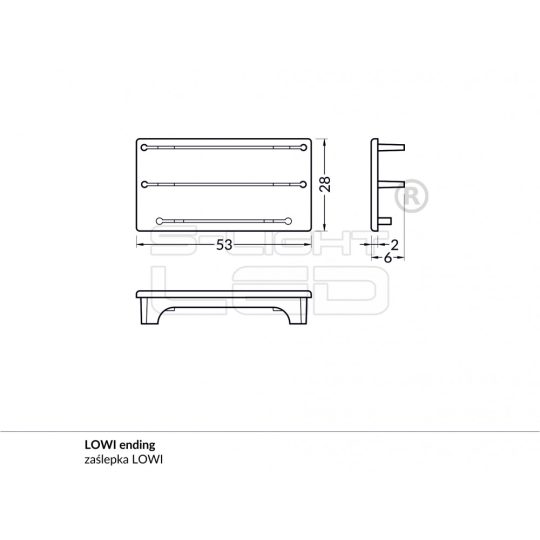 LED profil LOWI végzáró fehér