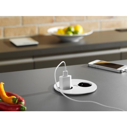 BACHMANN Twist 931.250 2x230V konyhapultba építhető dugalj matt fehér 