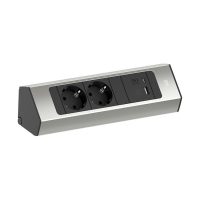   BACHMANN Casia 2 sarokba építhető elosztó 2x230V+2xUSB (932.002)