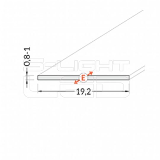 LED profil fedél  "E" víztiszta