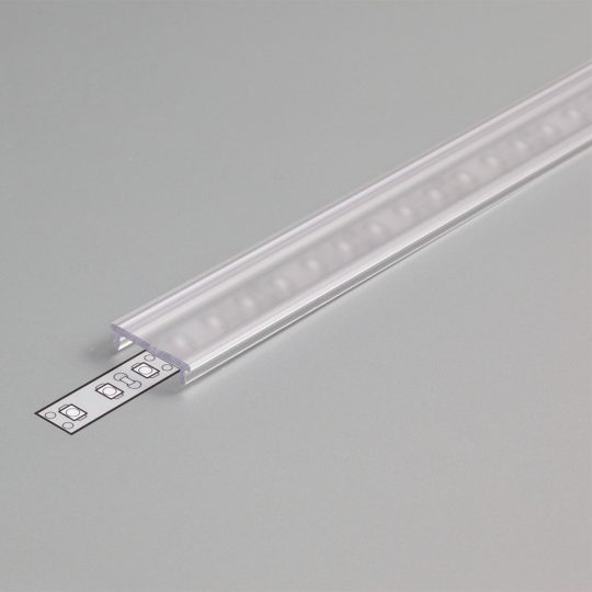 LED profil fedél  "F" KLIKK ÁTLÁTSZÓ