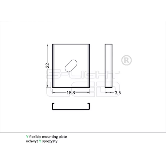 LED profil "Y" rögzítő KLIKK 14mm profilhoz