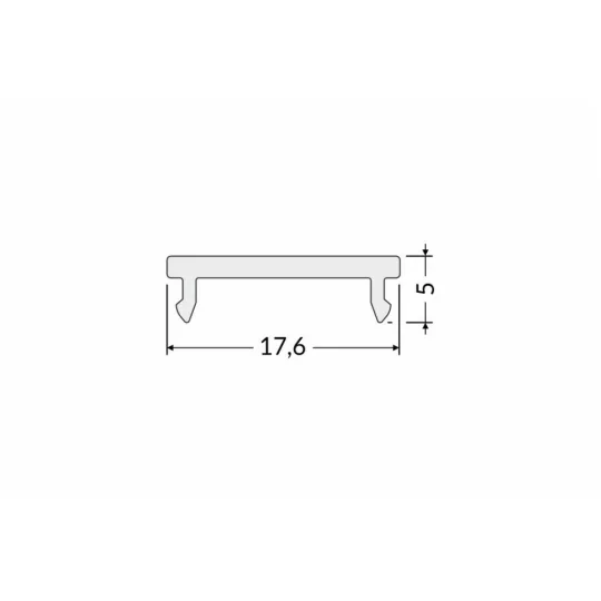 LED profil fedél  "F" klikk opál 4000mm