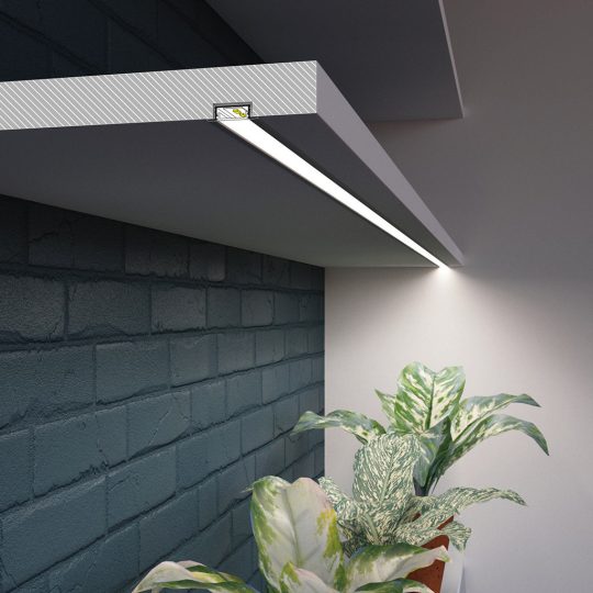 Topmet GROOVE14 bútorlapba süllyeszthető LED profil natur aluminium felülettel